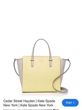 Kate Spade Cedar Street Hayden Two Tone Satchel-Yellow and Gray Leather Crossbod